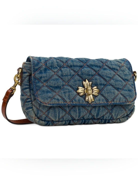 Patricia Nash Handbags - Patricia Nash Quilted Denim Crossbody Bag with Floral Turn-Lock